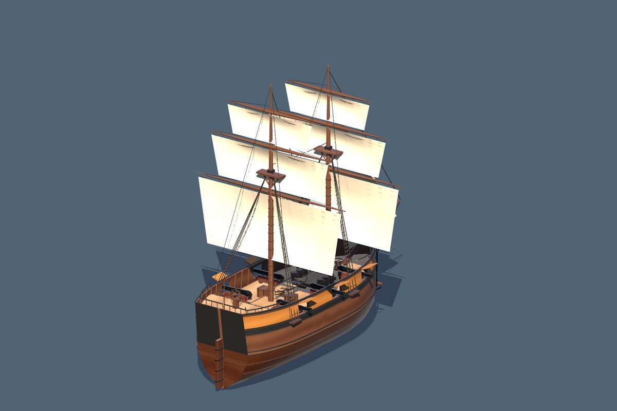 Brig with white canvas